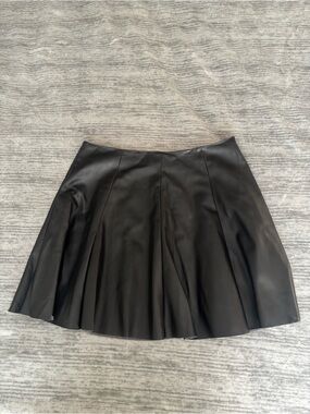 Black Faux Leather Skirt